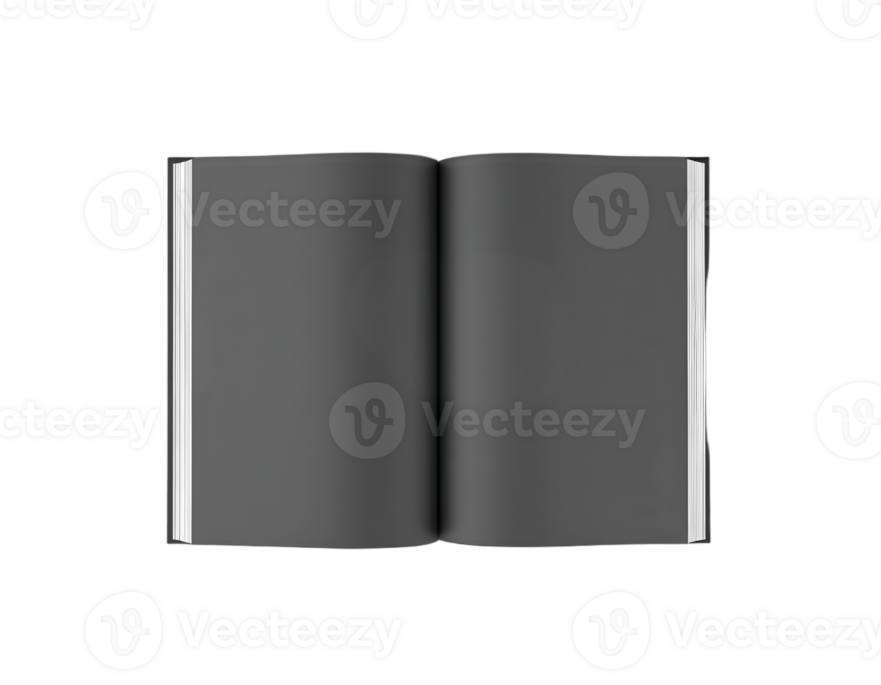Blank black book mockup isolated on transparent background png