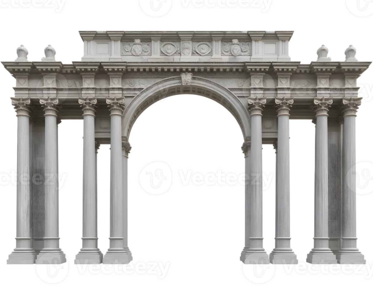 Archway with columns isolated on a transparent background png