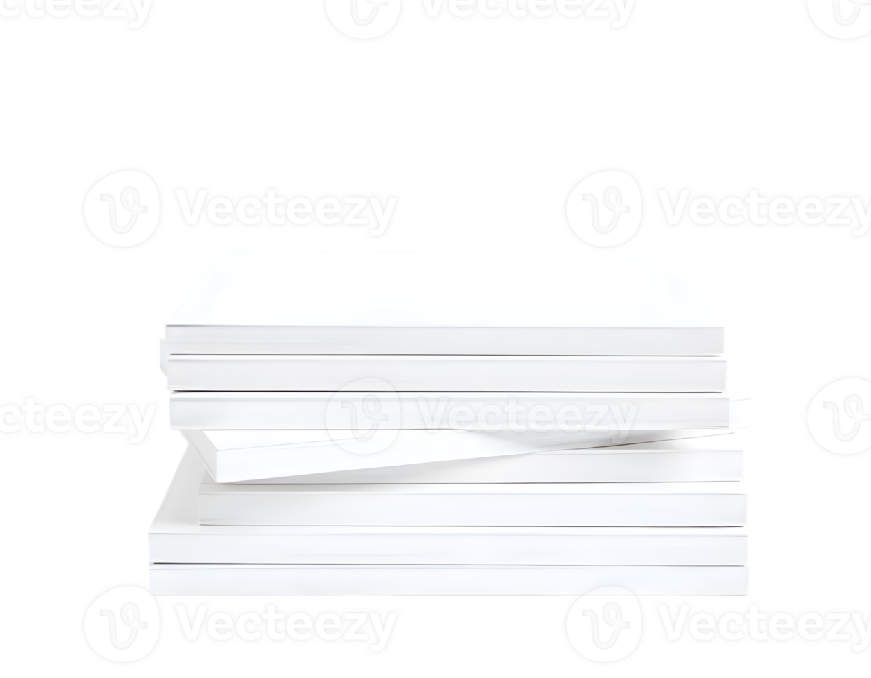 Stack of white paper sheets isolated on a transparent background png