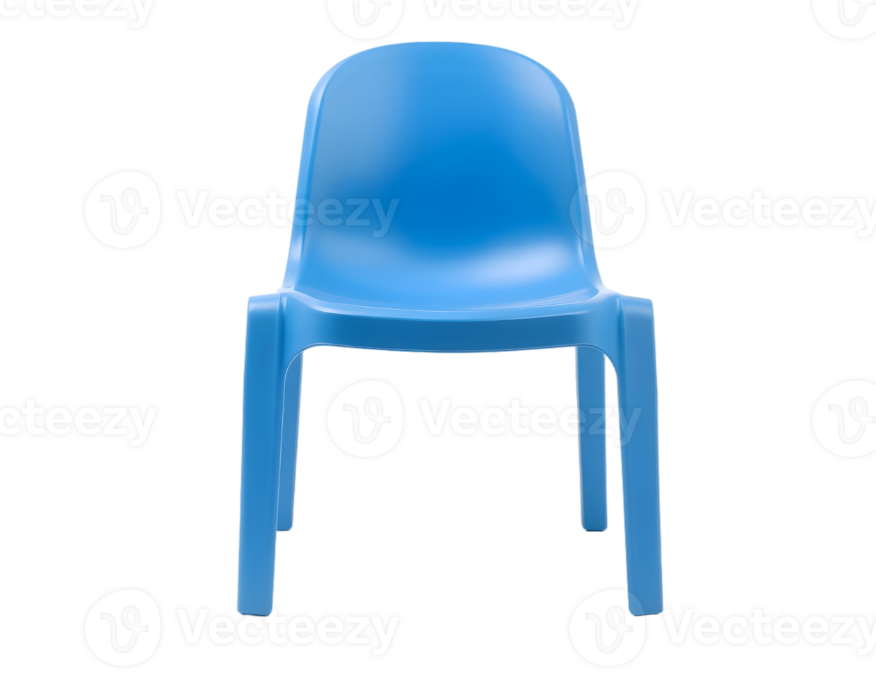 Blue plastic chair isolated on transparent background png