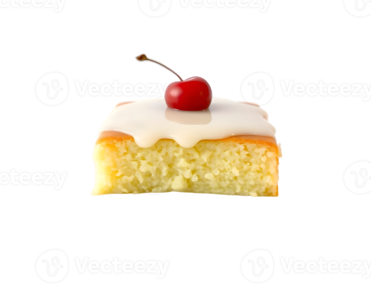 Cake with cream and cherry on a transparent background png
