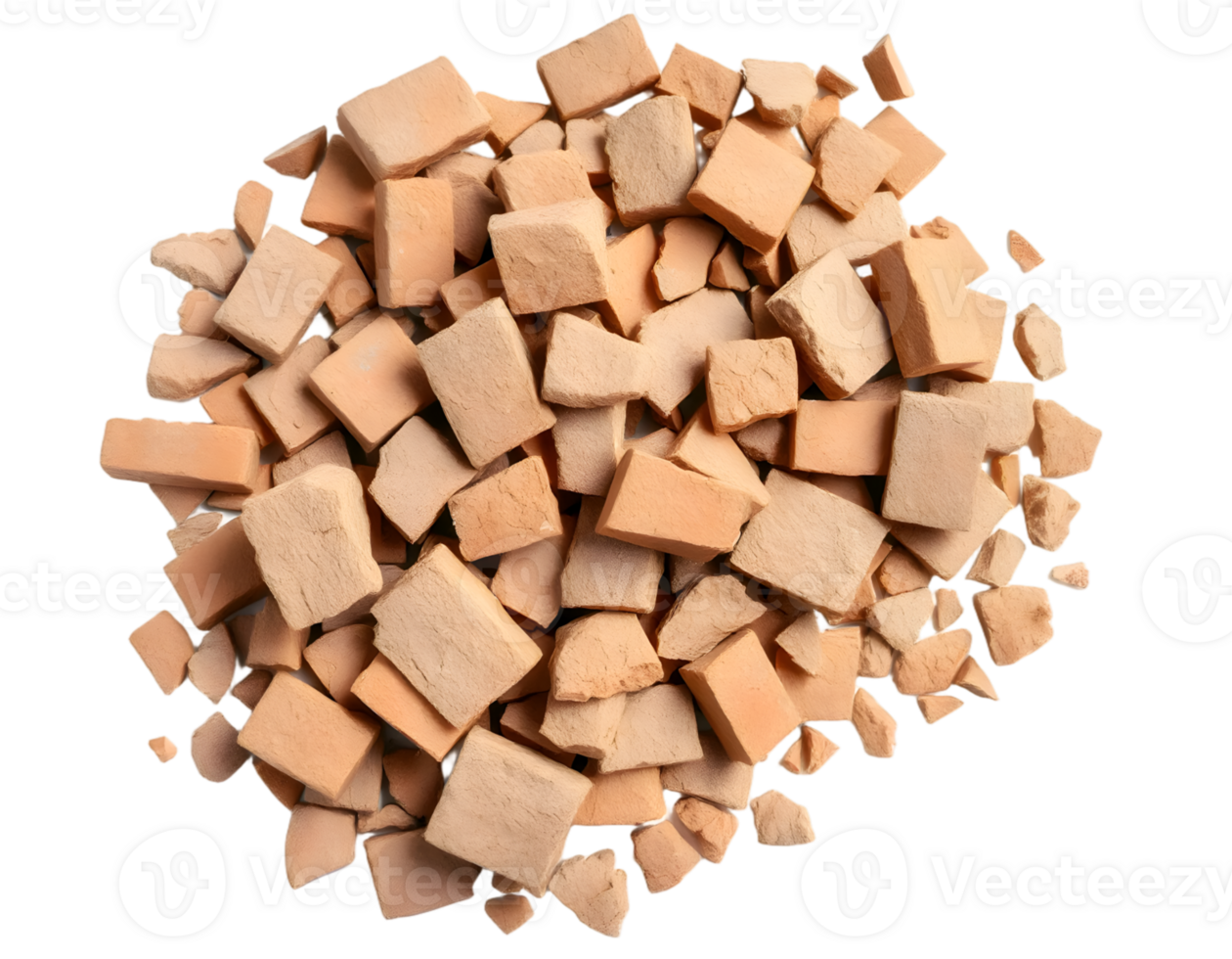 Pieces of broken brick isolated on transparent background png