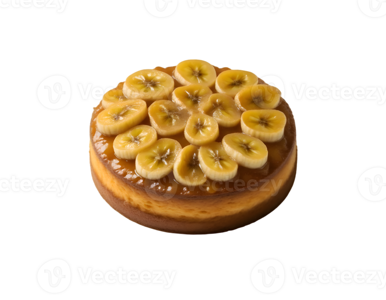 Cake with banana isolated on transparent background png