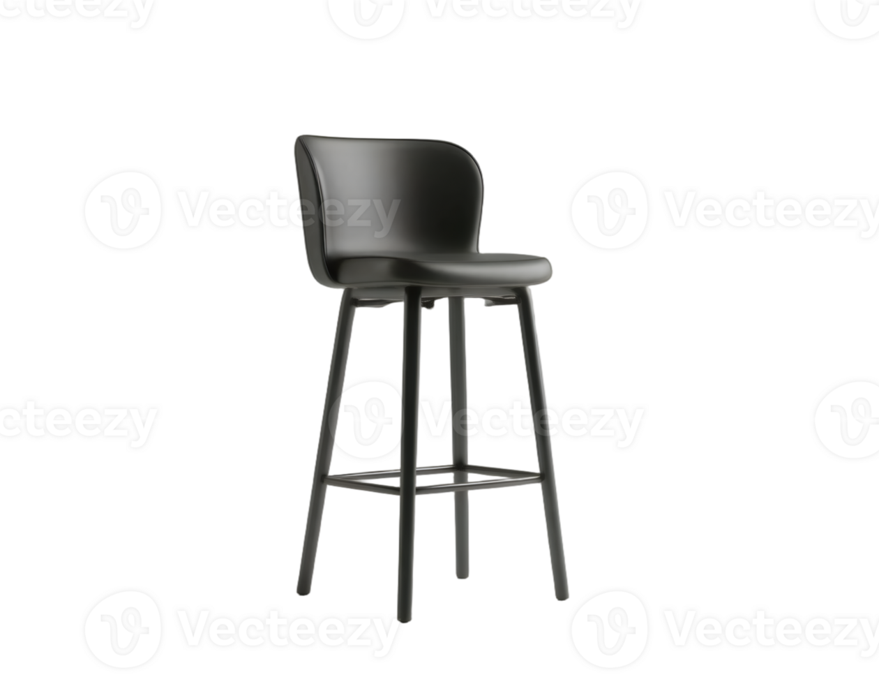Black bar stool isolated on a transparent background png