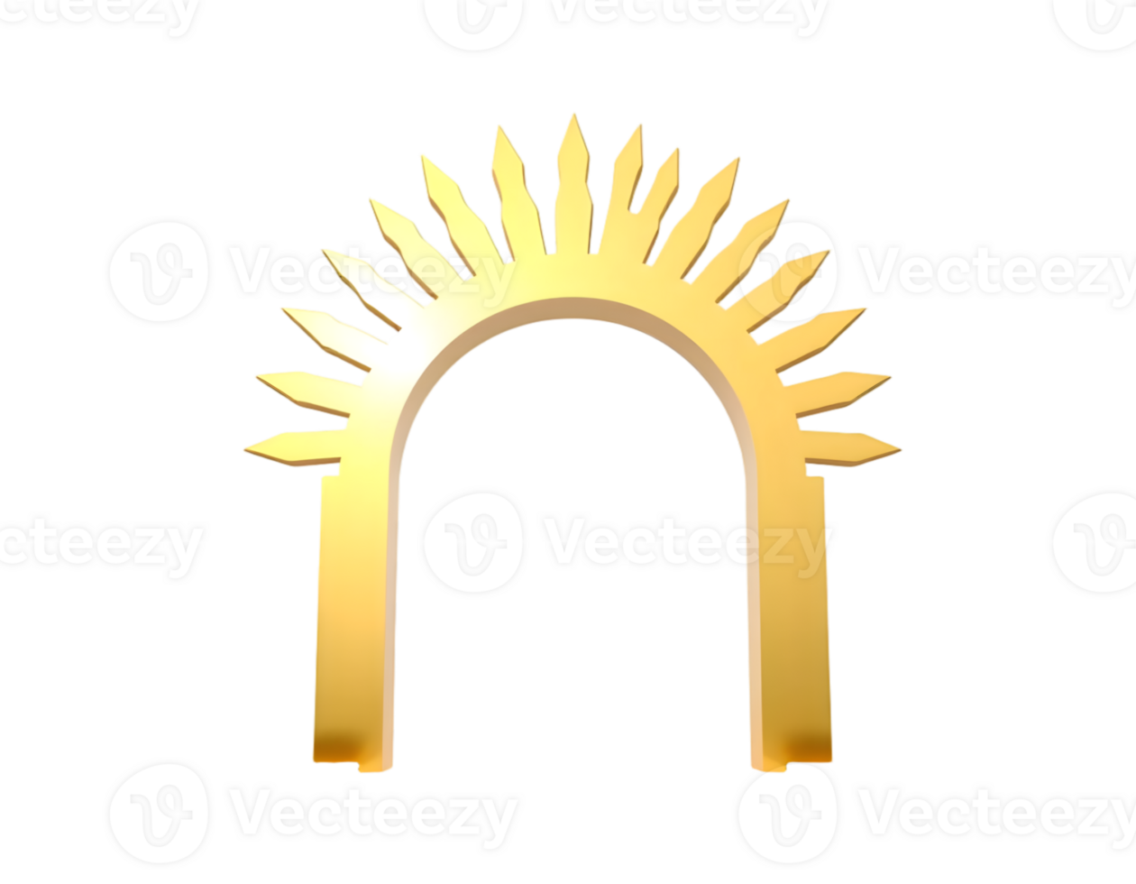 Golden arch icon isolated on transparent background png