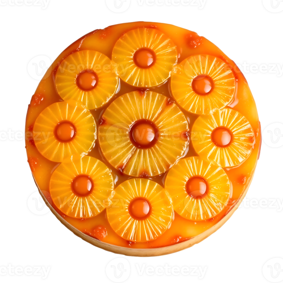 Pineapple Cake With Orange Sauce Isolated On Transparent Background png