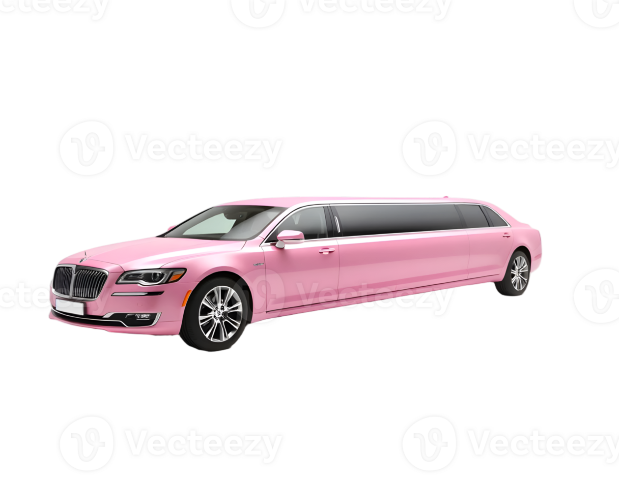 Pink limousine isolated on transparent background png