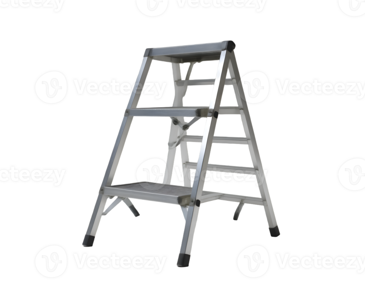 3d render of metal stepladder isolated on transparent background png