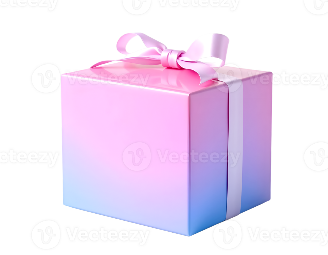 Gift box with pink and blue bow isolated on transparent background png