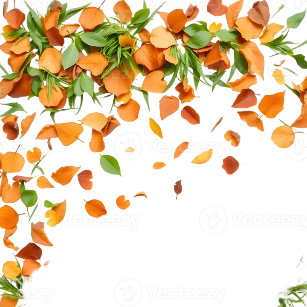 Orange Flower Petals Border Isolated Transparent Background png