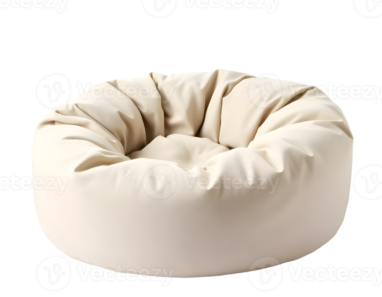 3d rendering of beige beanbag isolated on transparent background png