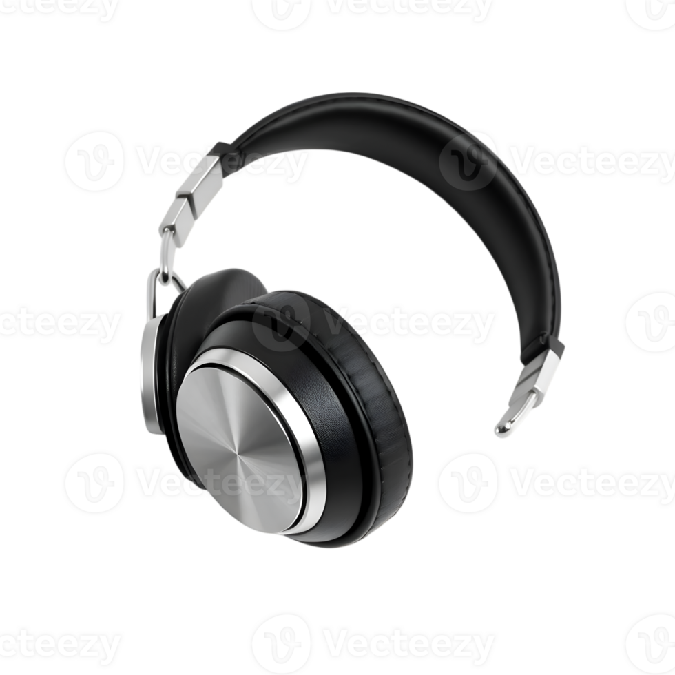 Black Headphones Isolated On Transparent Background png