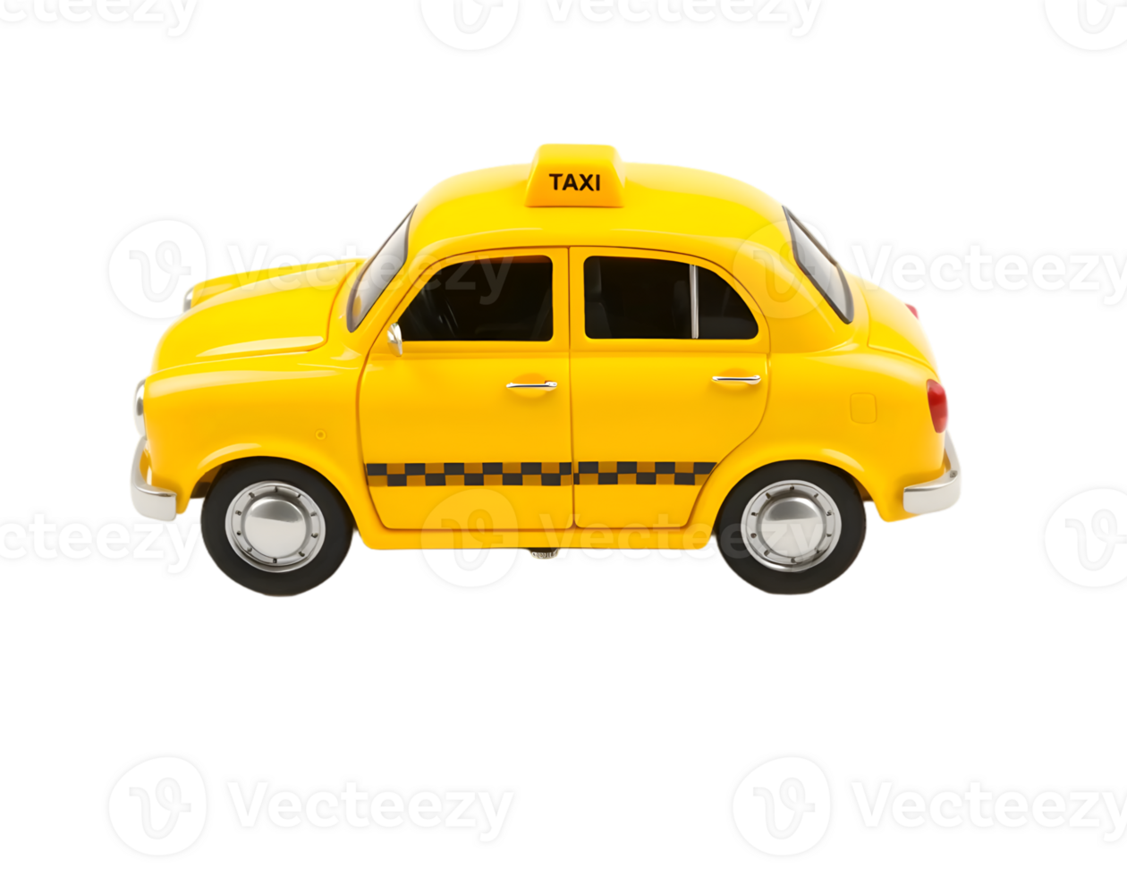 Yellow Taxi Car Isolated On Transparent Background 3d Illustration png