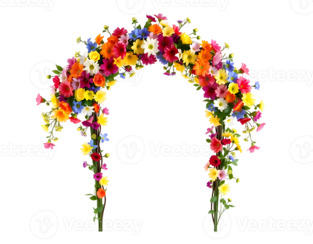 Bouquet of spring flowers isolated on transparent background png