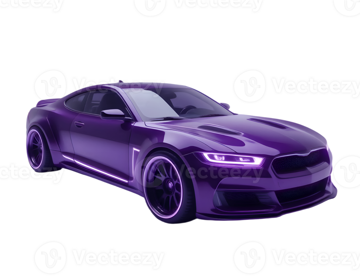 Purple Car Isolated On Transparent Background 3d Illustration png