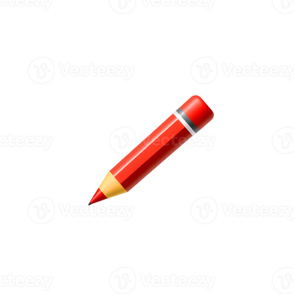 Red Pencil Isolated on Transparent Background png