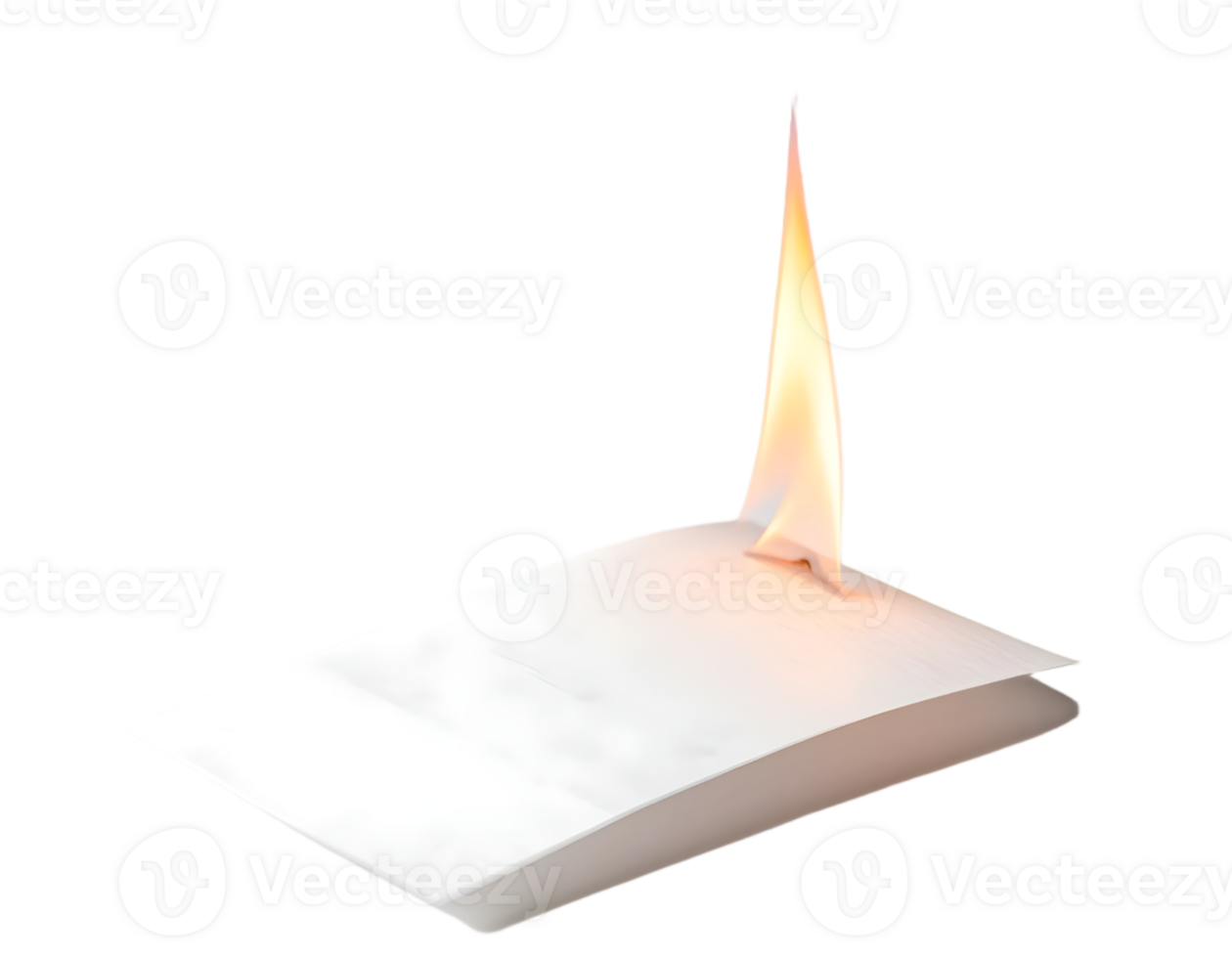 Burning paper with a flame png