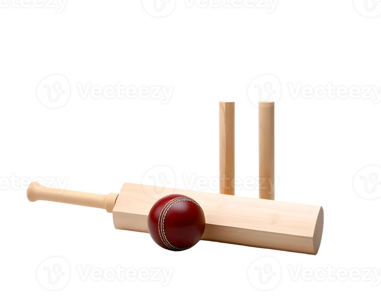 Cricket set with bat, ball and wickets png