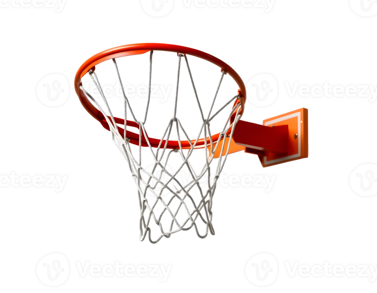 Basketball hoop and net, ready for a game. png