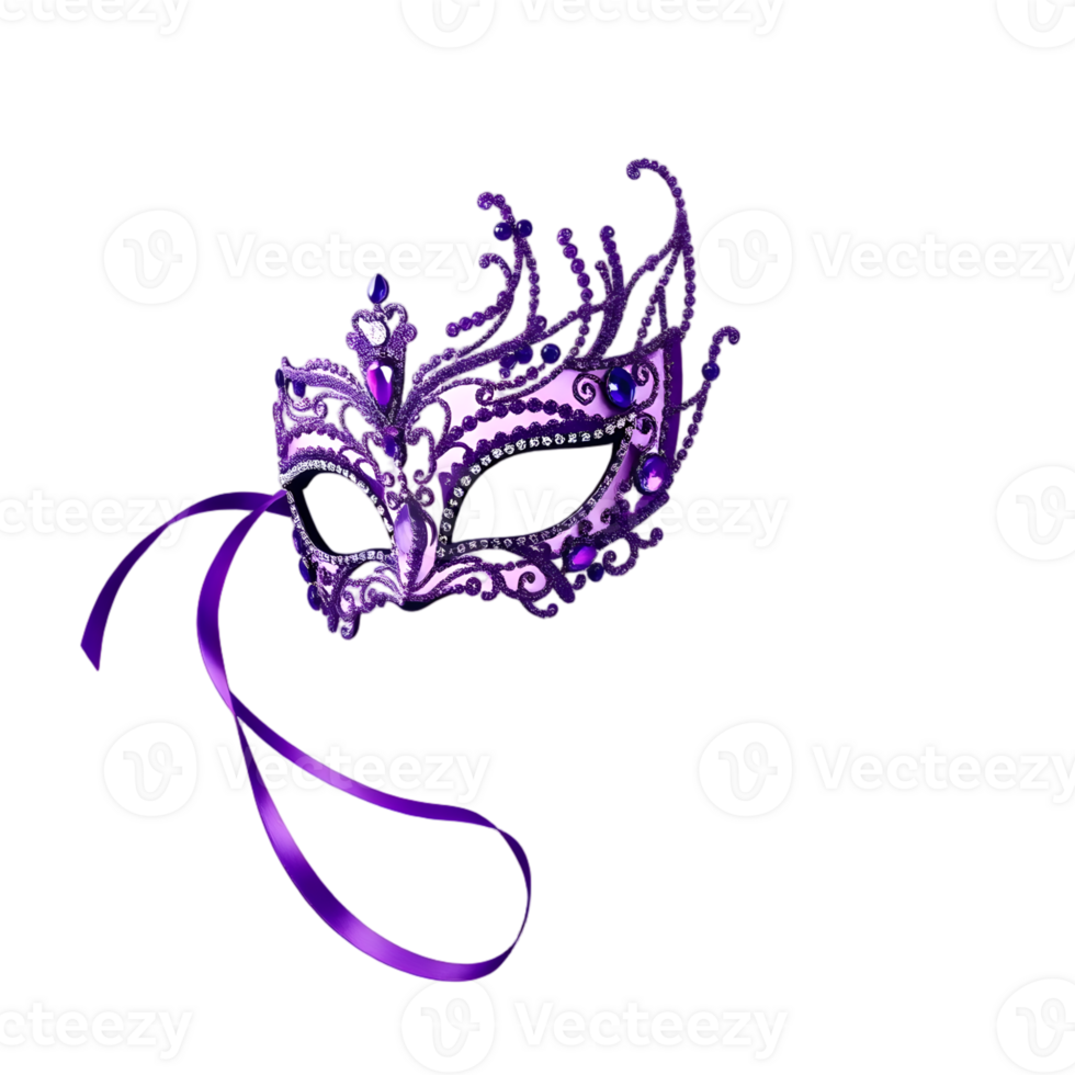 Elegant Purple Masquerade Mask with Ornate Design png
