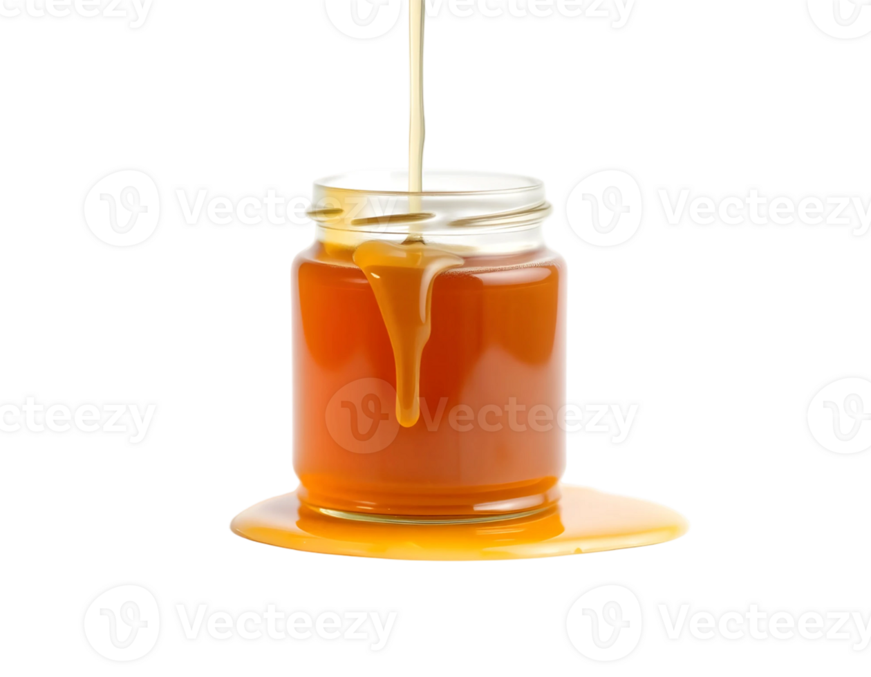 Caramel Sauce Dripping from a Glass Jar png