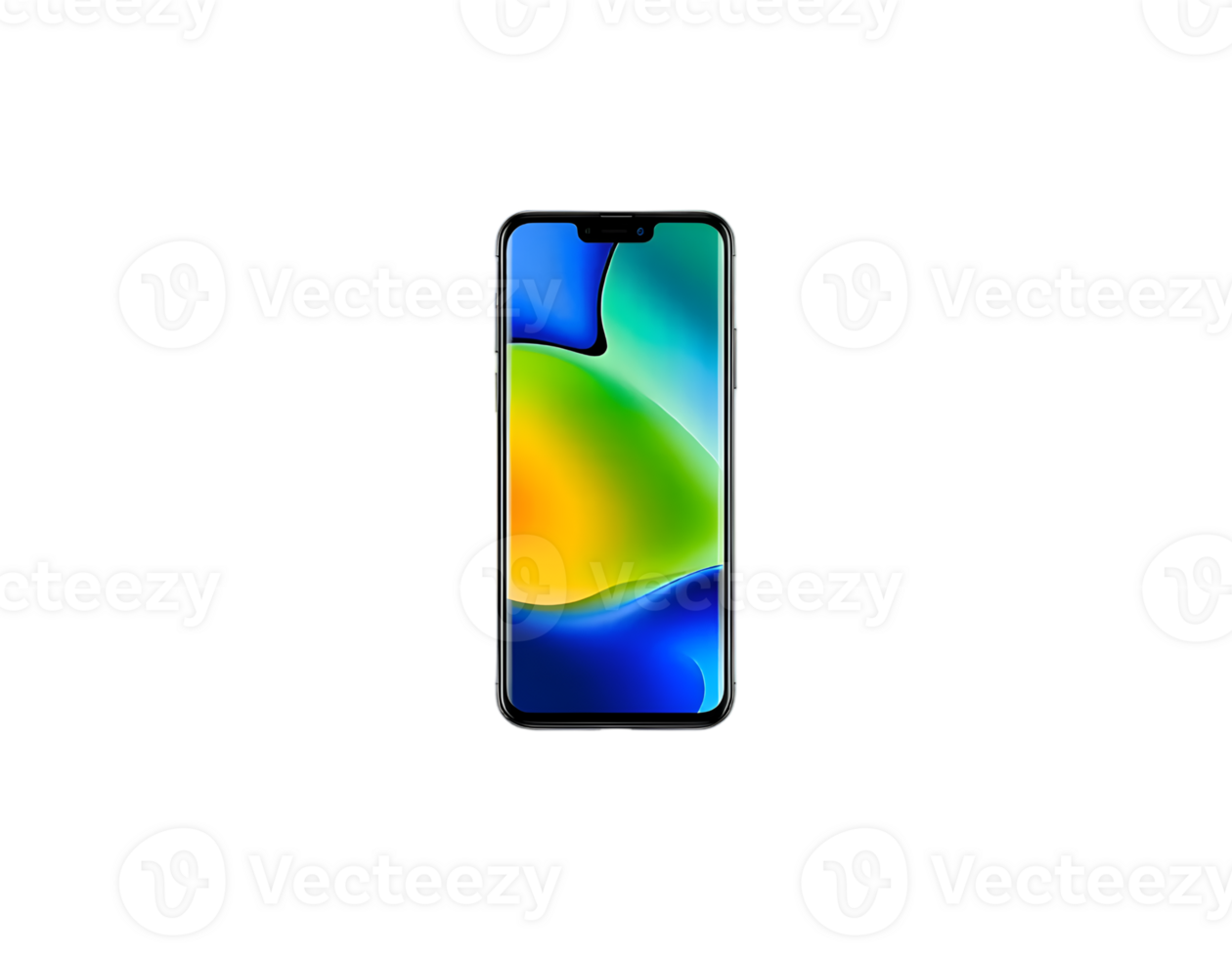 Smartphone with colorful gradient display png