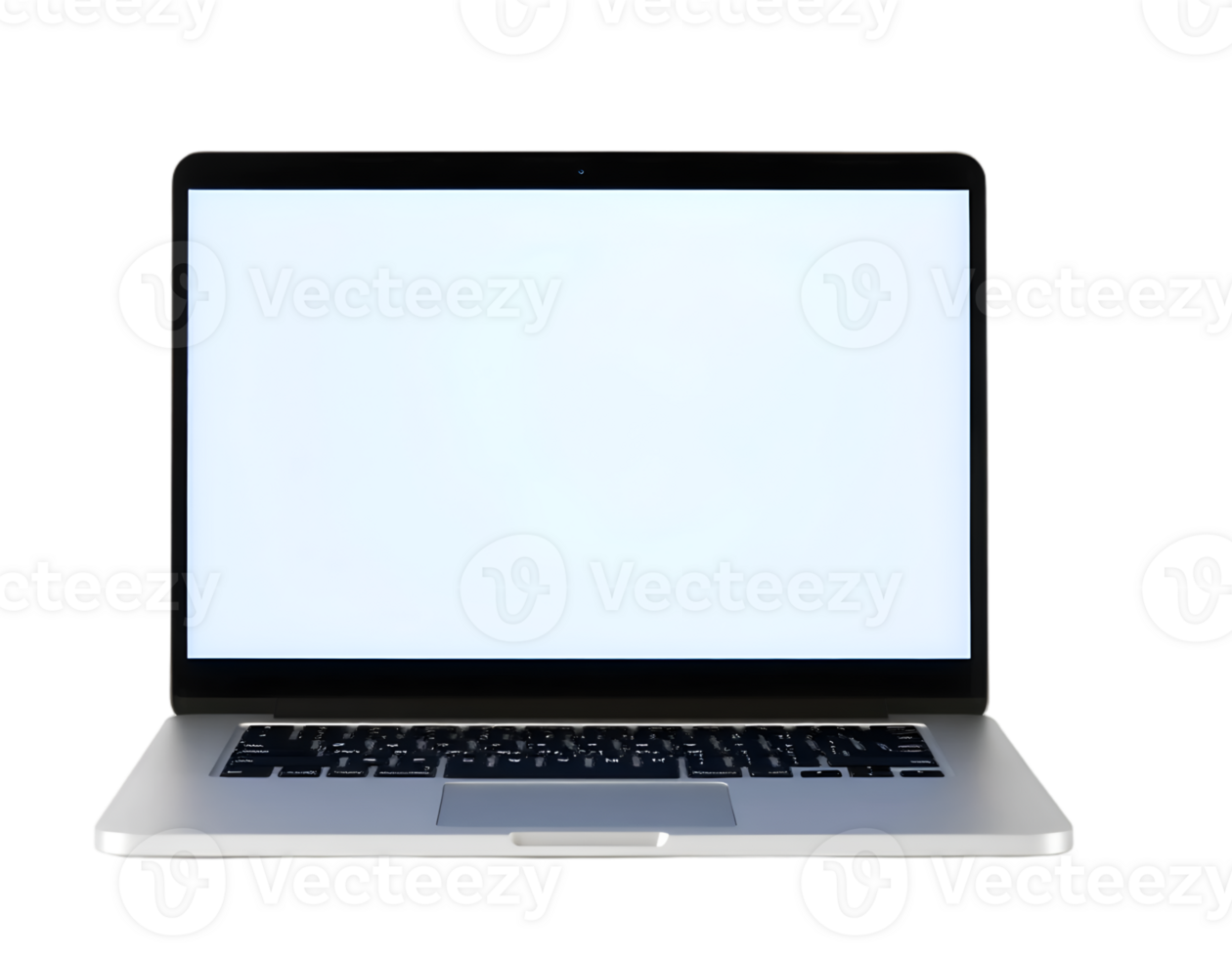 Laptop with white screen isolated on transparent background. png
