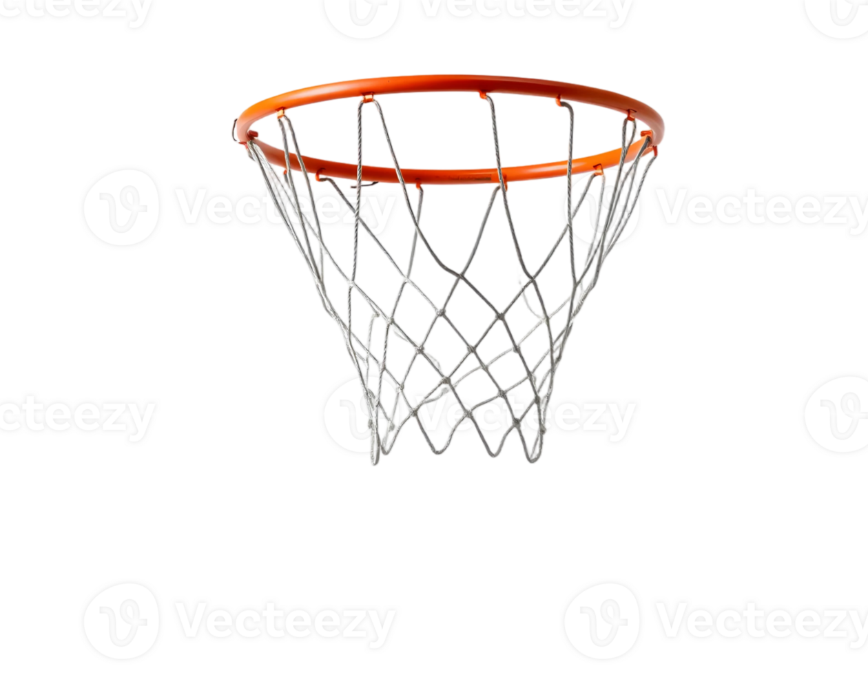 Basketball hoop with orange rim and white net png