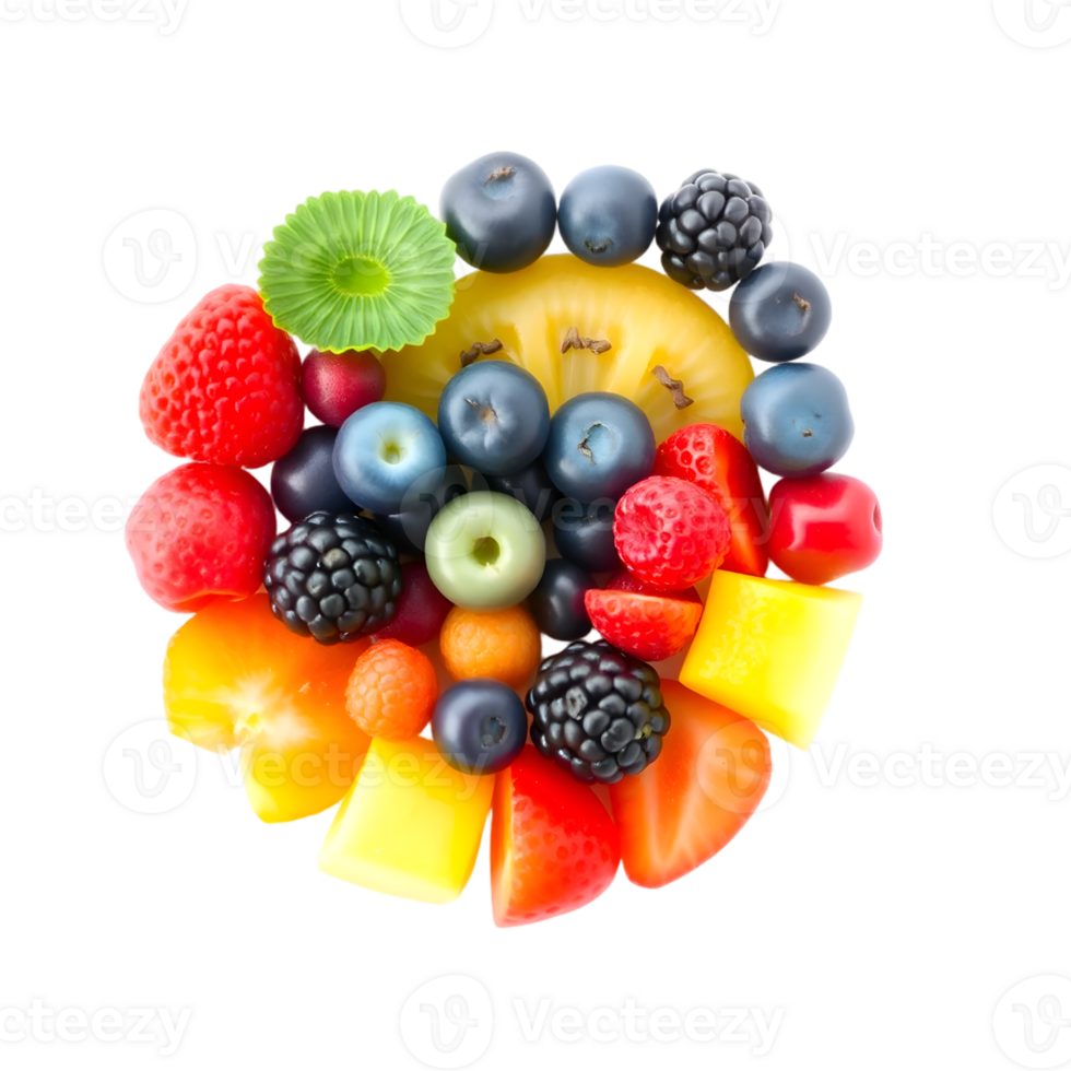 Colorful fruit mix with berries png