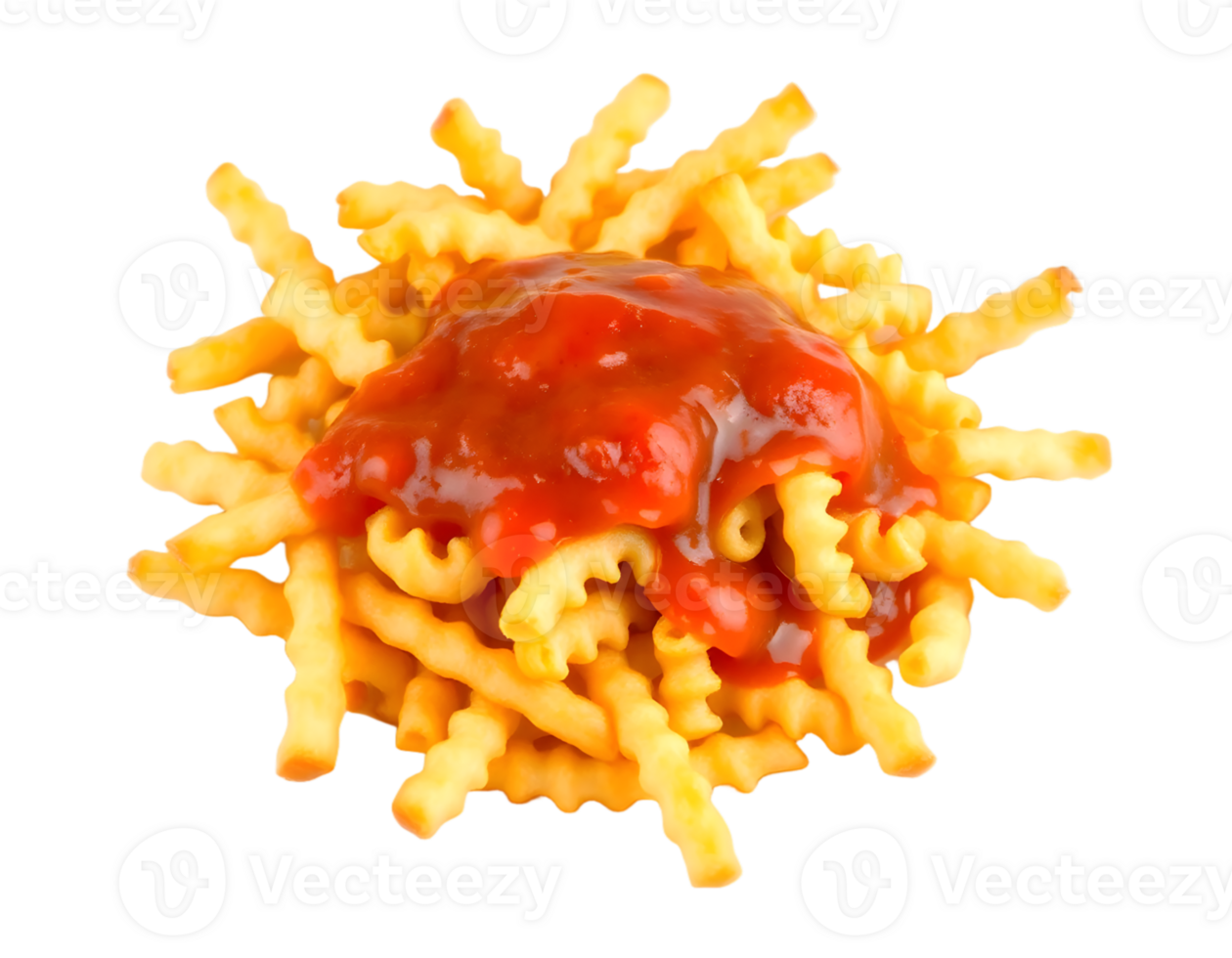 Crinkle Cut Fries with Ketchup png