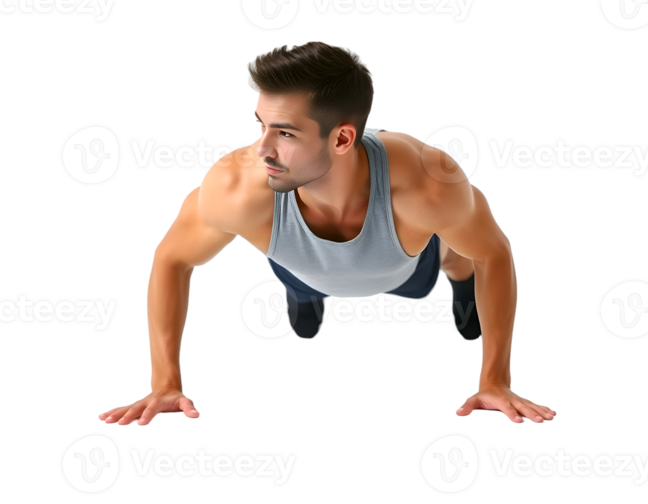 Man doing push-ups, working out for a healthy lifestyle png