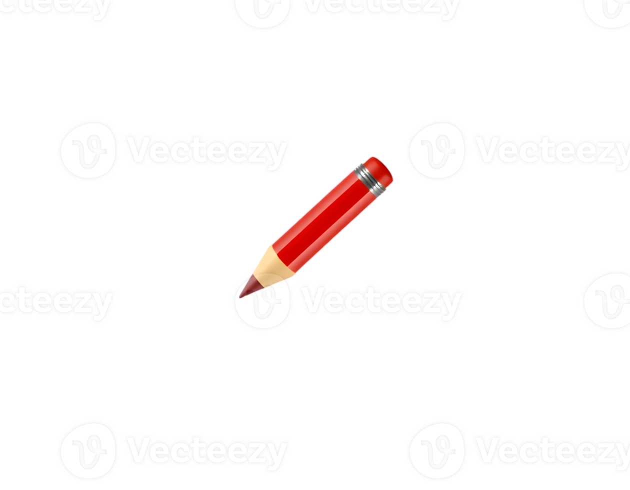 Red pencil isolated on a transparent background. Ideal for writing, drawing, and creative projects. png