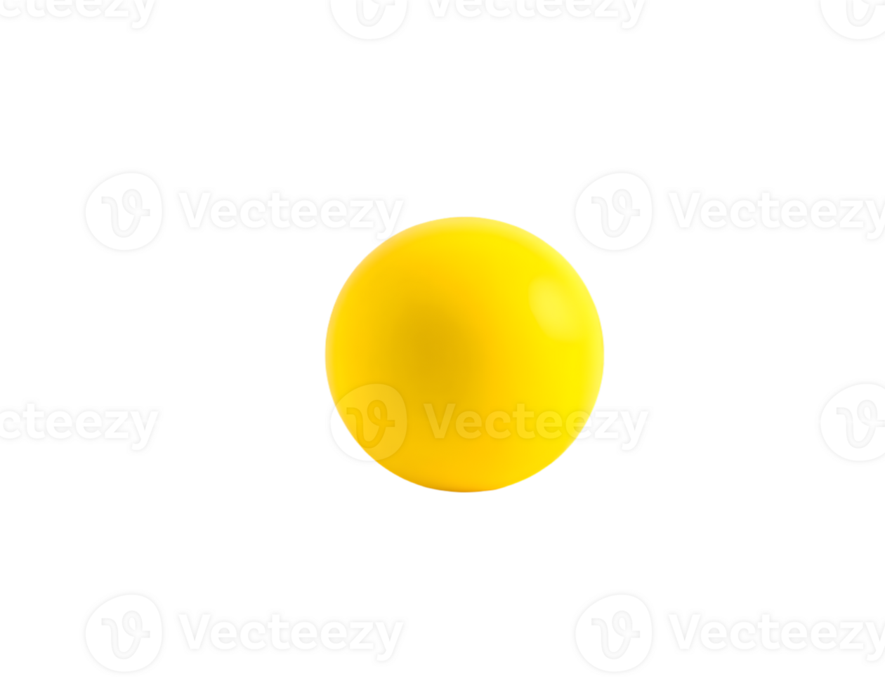 Yellow sphere isolated on a transparent background png