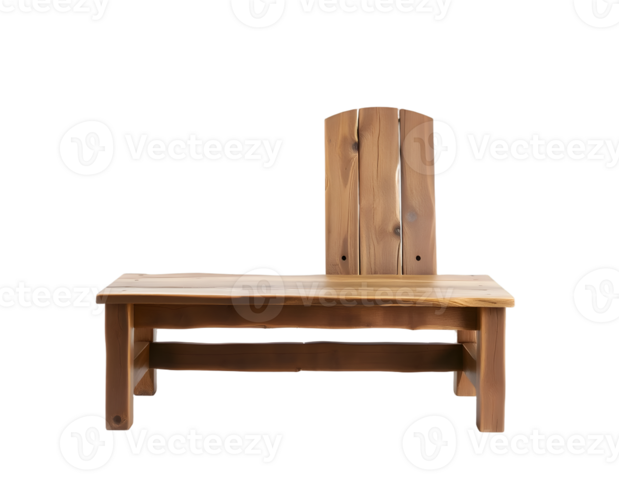A beautiful wooden bench with a backrest, perfect for outdoor or indoor use. png