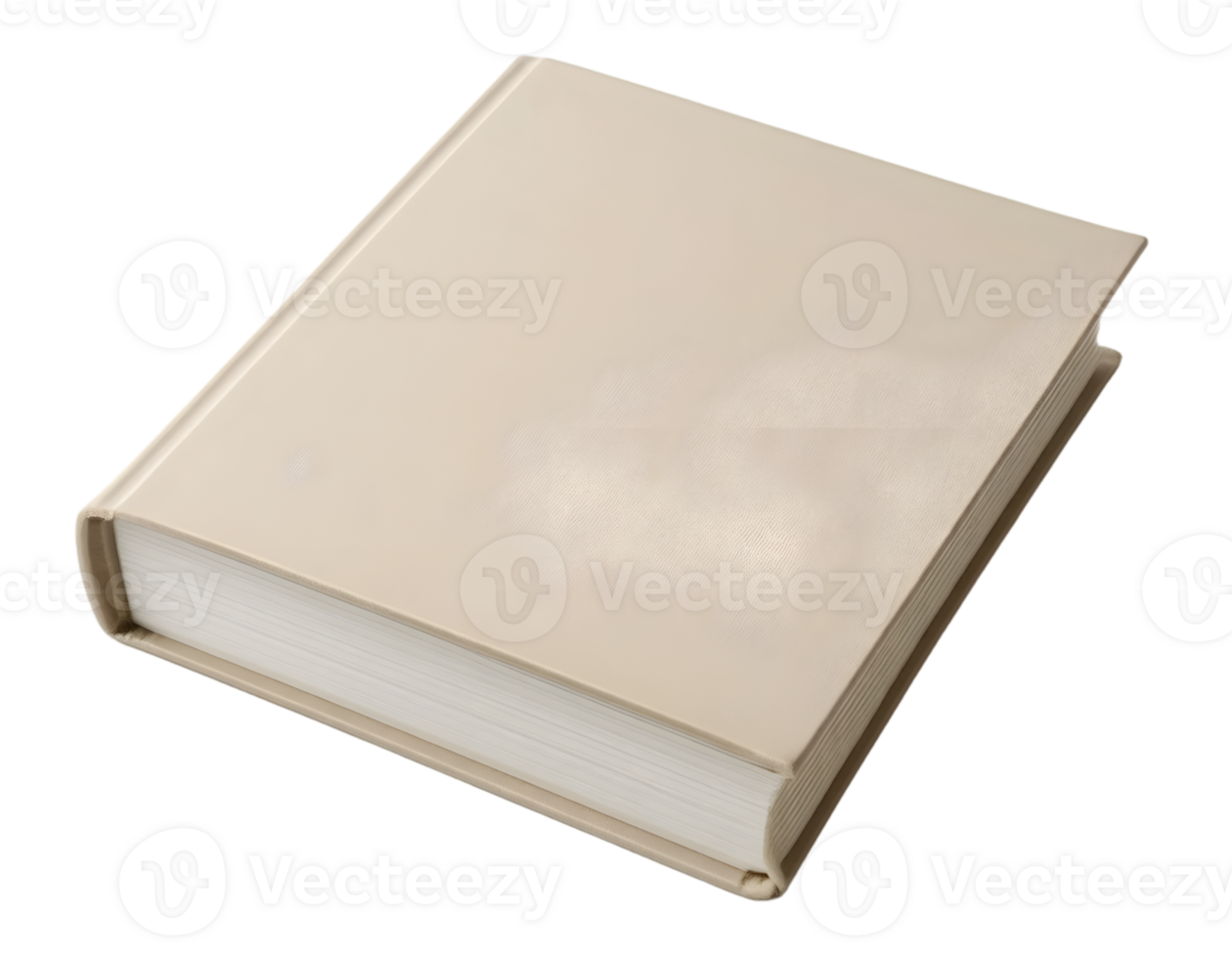 Beige hardcover book isolated on a transparent background png
