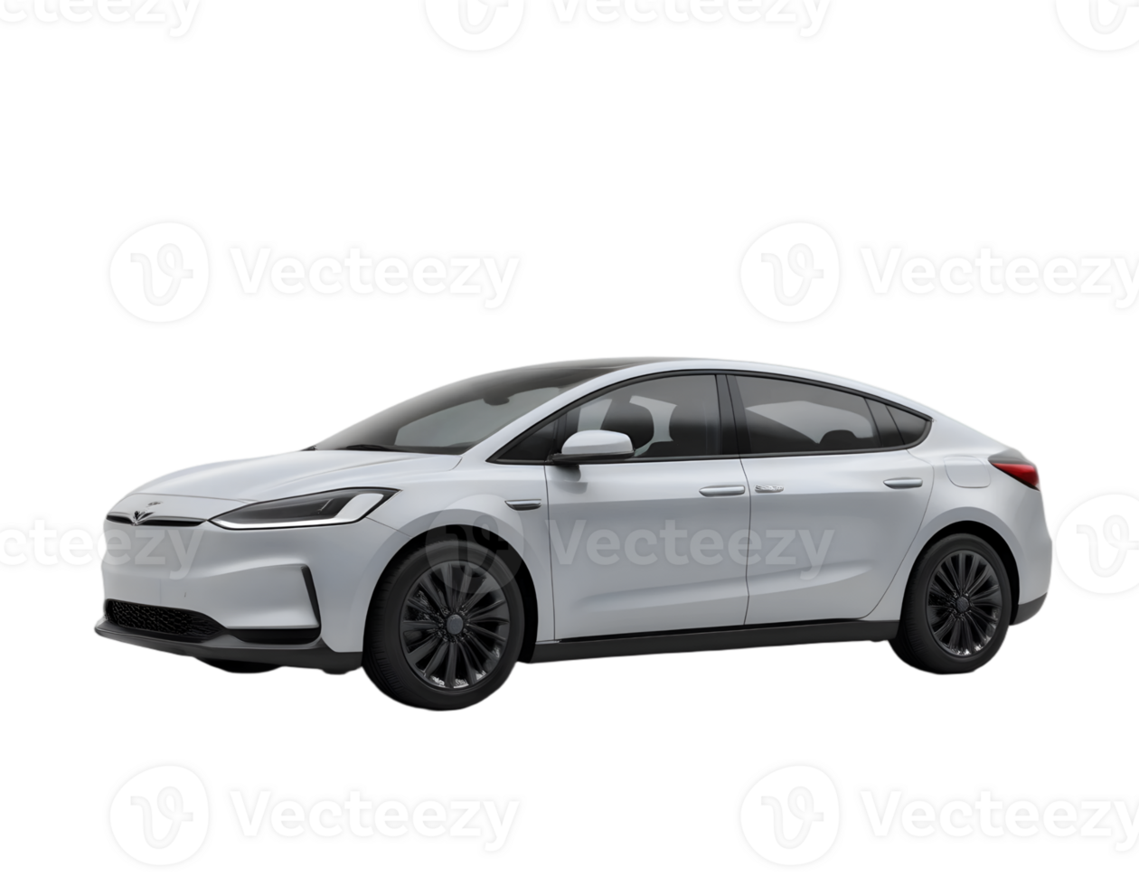 White Tesla Model X electric SUV car png