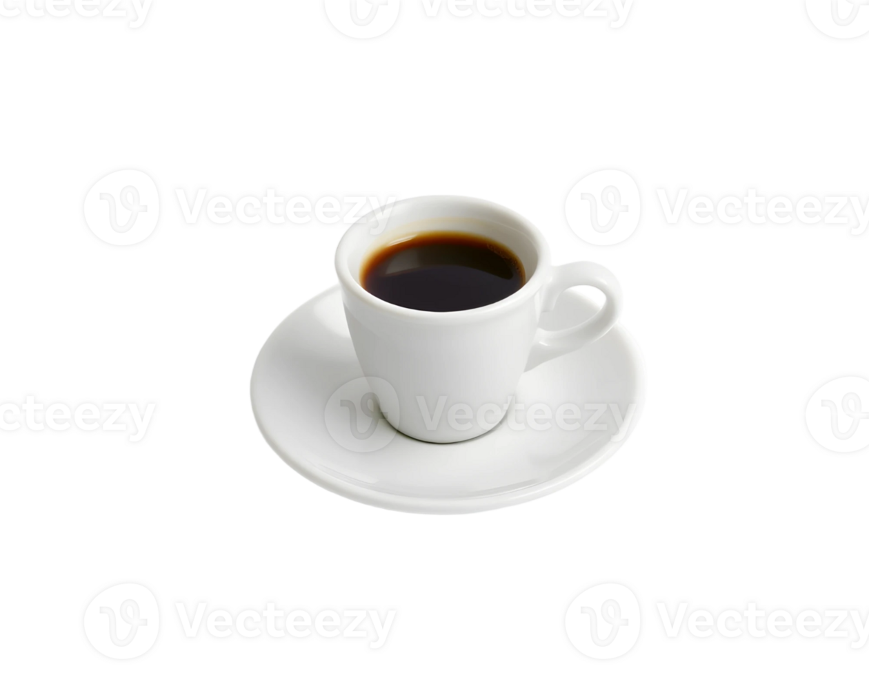 A cup of espresso on a white saucer png