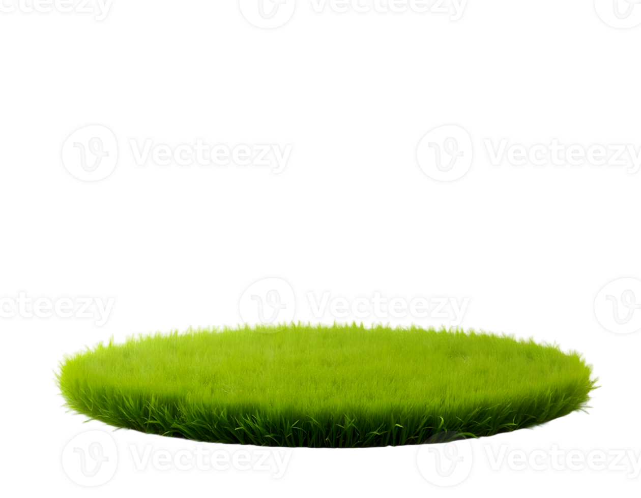Isolated green grass platform on transparent background png