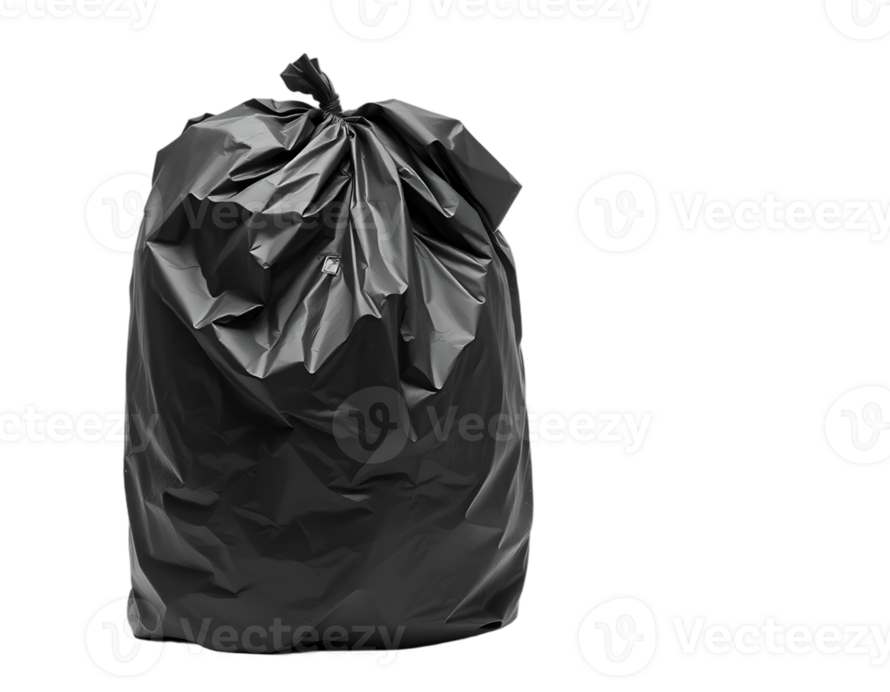 A black garbage bag filled with waste ready for disposal png