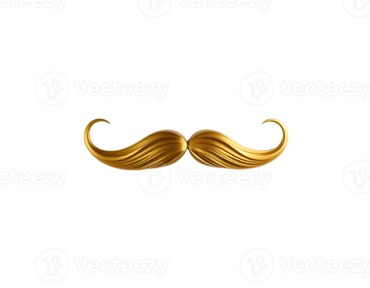 Golden Mustache on a transparent background png
