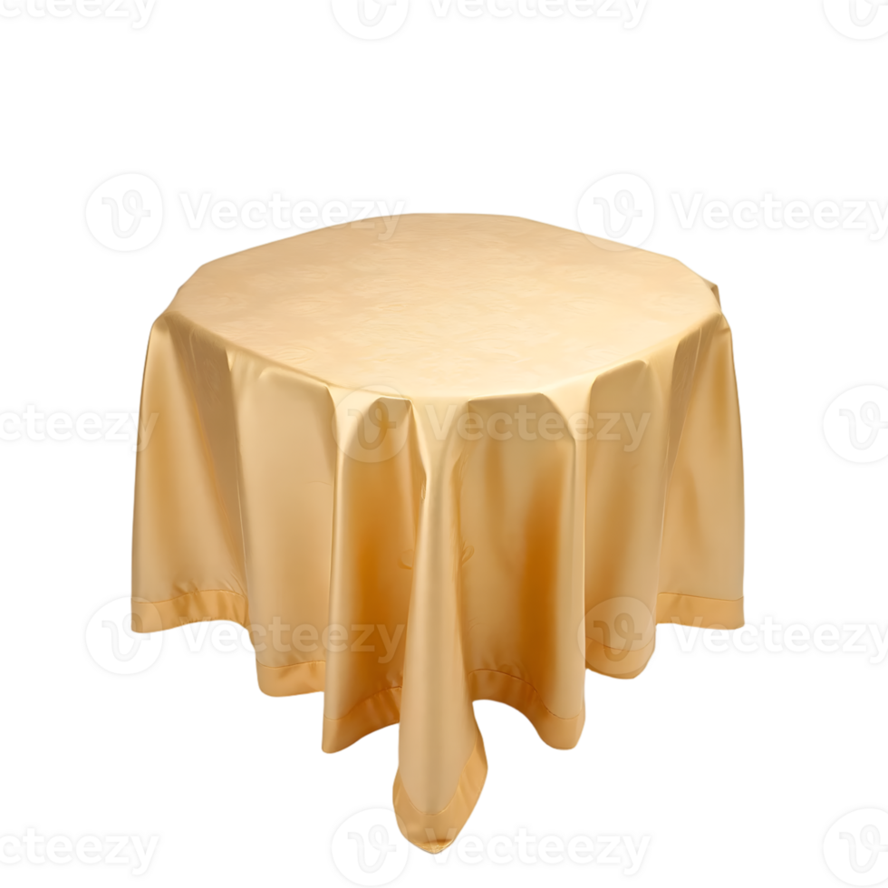 Round Beige Table with Cloth png