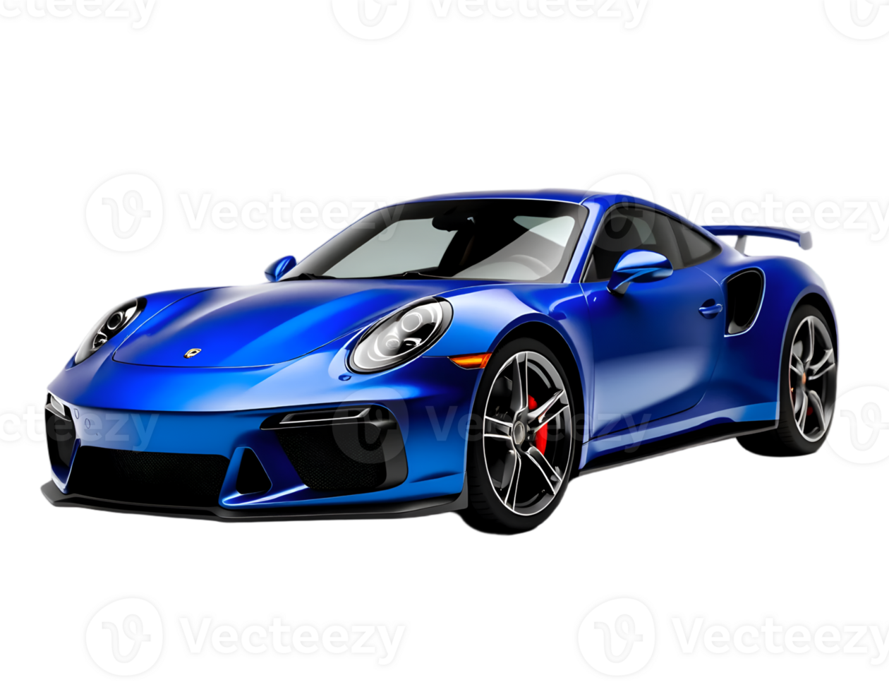 Blue Porsche 911 Turbo - Sleek Sports Car on Transparent Background png
