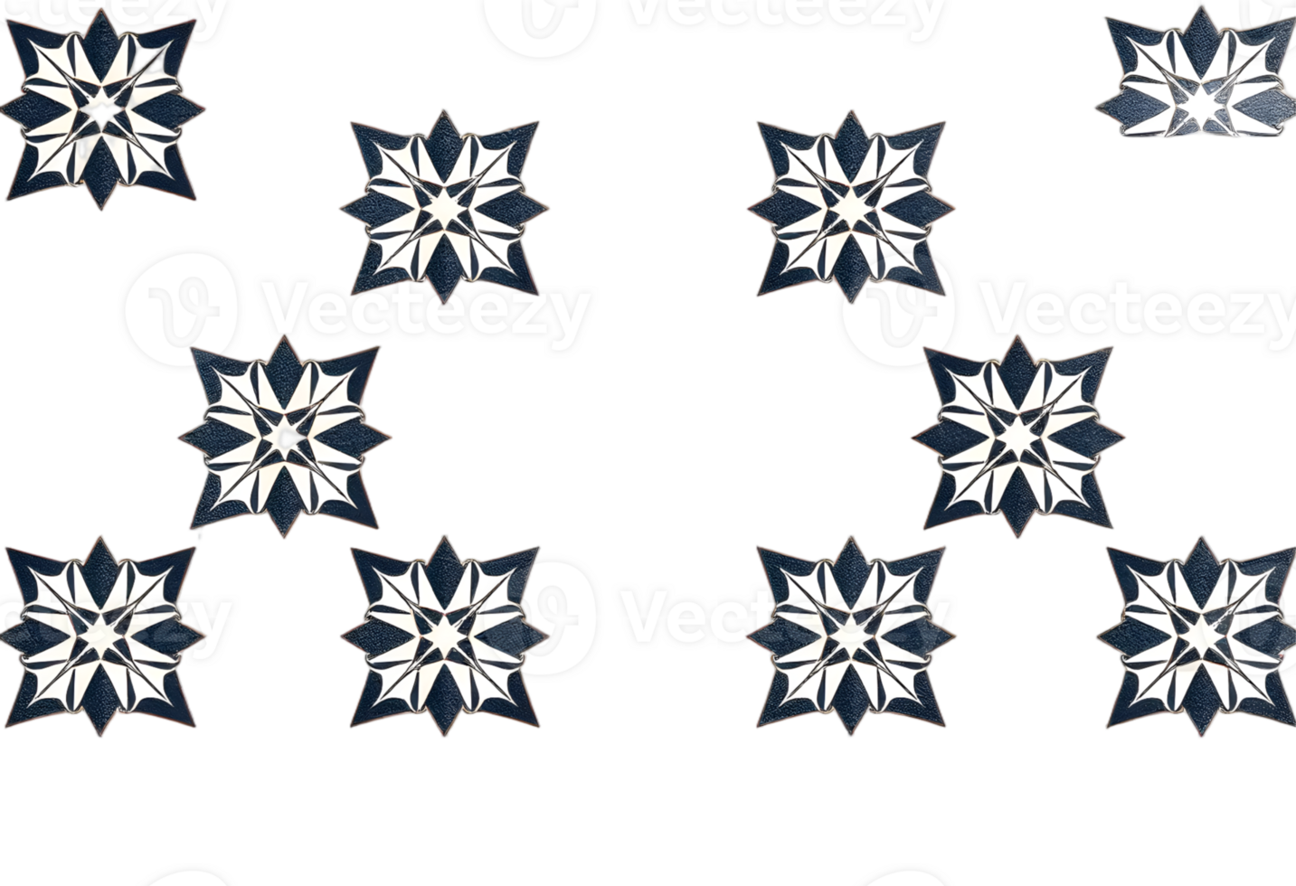 Abstract Repeating Snowflake Pattern on Transparent Background png