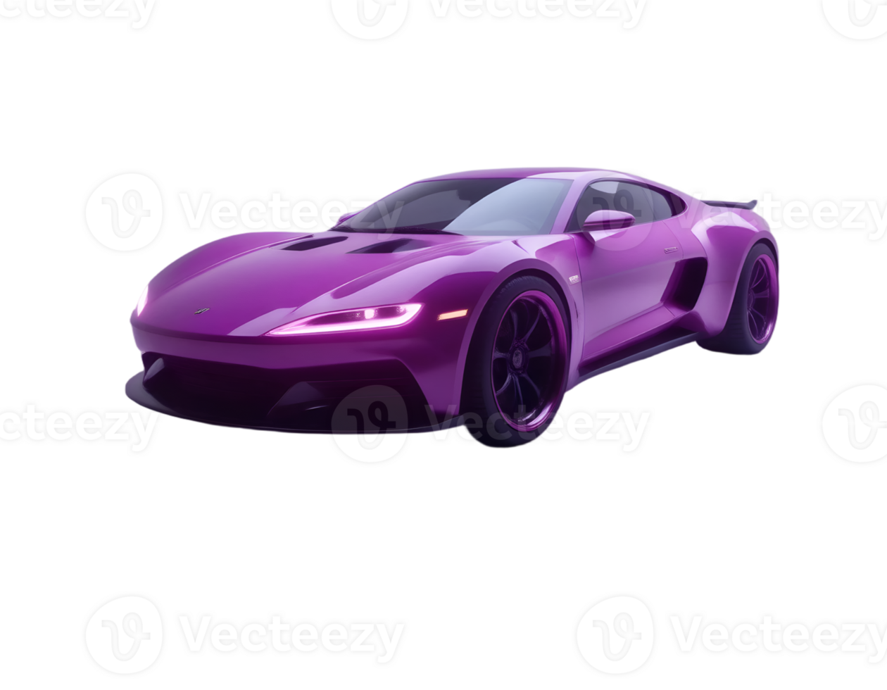 Purple Sports Car Rendering png