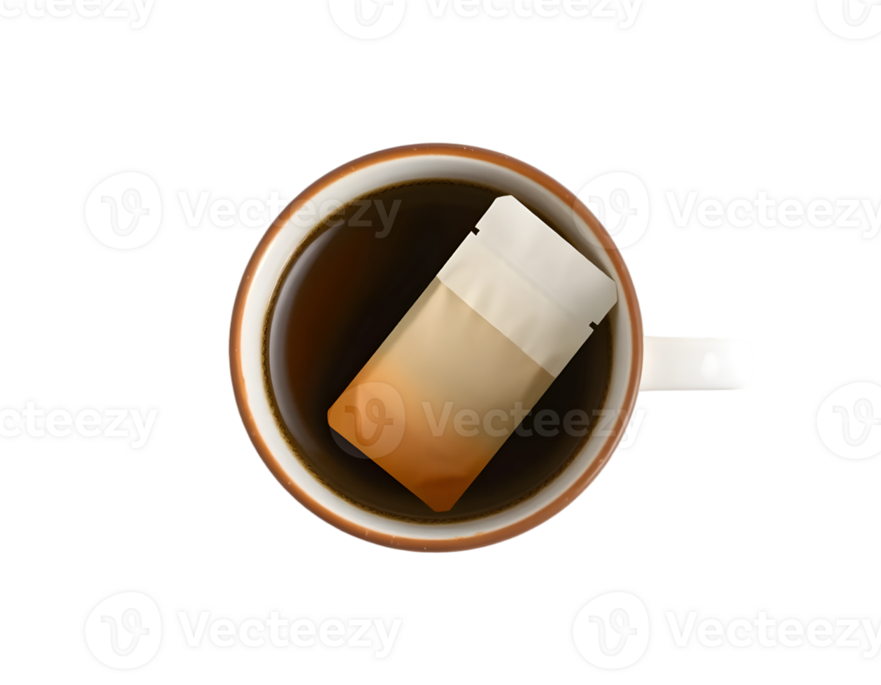Coffee cup with an instant coffee sachet png