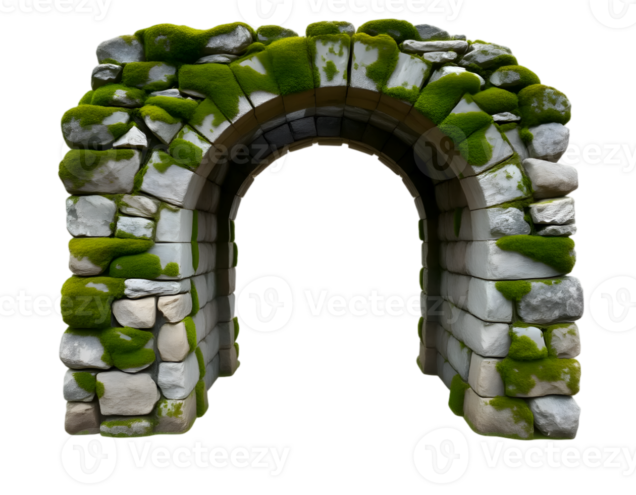 MossCovered Stone Archway Ancient Ruins with Greenery png