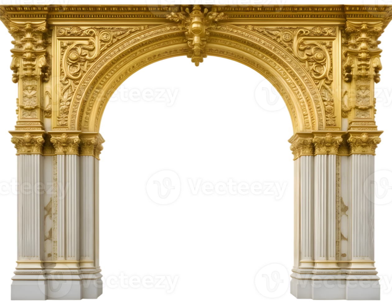 Golden Ornate Archway with Columns png