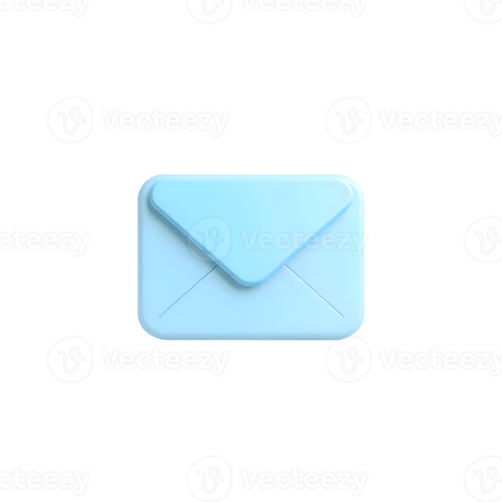 Blue 3D Mail Icon for Communication and Email Notifications png