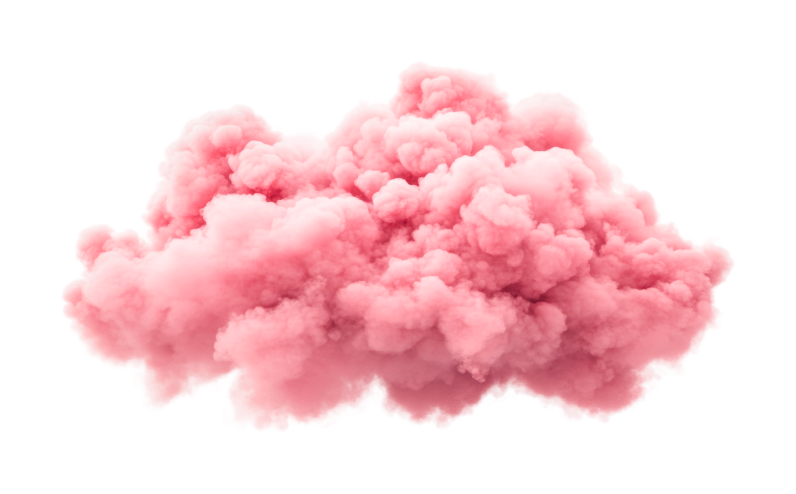 Fluffy pink cloud surrealism with soft textured vapor formation, cut out png