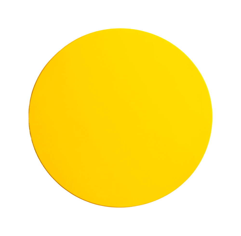 Bright yellow circle on white background, cut out png